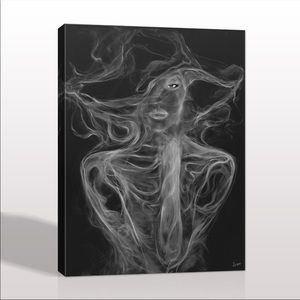 Miss Mysterious Smokey Lady Canvas Print Art